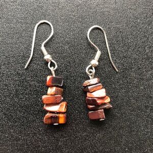 Brown stone earrings